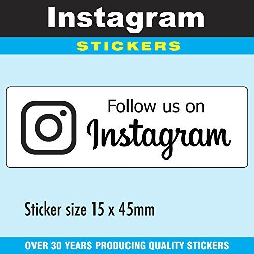 Pack of 1000 - Folgen sie us on Instagram sticker - 15 x 45mm