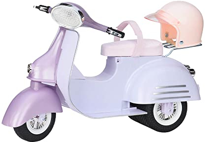 Our Generation – 46 cm Puppenzubehör – Motorroller – Fahrzeug-Spielset – Rollenspiel – Spielzeug für Kinder ab 3 Jahren – Roller blau/lila