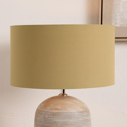 Taupe Cylinder Cotton Lampshade for Table Lamps 18 inch | Drum Lamp Shade for Living Room Standard Lamps (Taupe, 45cm Diameter)
