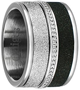Quiges Stapelring Kombinationsring Basisring mit 3 Füllringe Bandring Edelstahl Set 18.5mm (58)