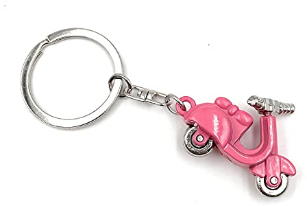 Onwomania - -Motoroller rosa Roller Schlüsselanhänger - Metall Glücksbringer ideal als Geschenk z.B. für den besten Freund, die beste Freundin, Mama - Für Männer, Frauen & Kinder