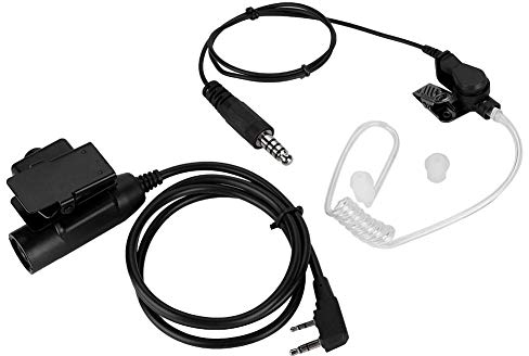 Diyeeni Kopfhörer Typ Walkie-Talkie, Kopf K-PTT Militärklasse / Effektiver Strahlungsschutz / Gehörschutz mit OTAN-Stecker, In-Ear-Kopfhörer im Luftkanal