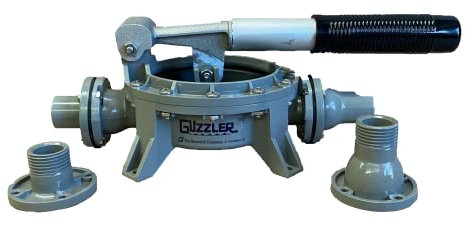 Guzzler® Handpumpe (1,27 cm Gewindebohrer und 2,5 cm glatte Enden, mit zusätzlichen Gartenschlauchenden), Abwasser-Grauwasserentfernung/Grundierung/Bilge