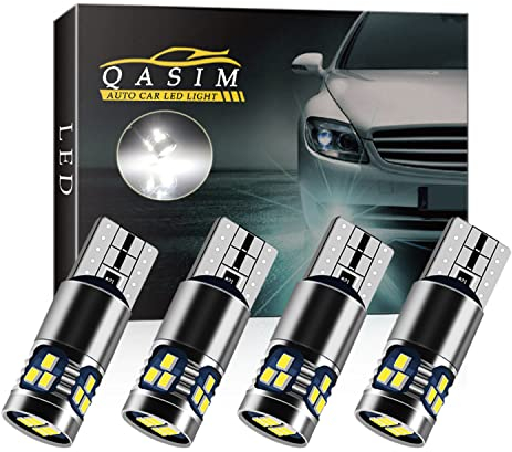 Qasim 4pcs T10 501 LED Bulbs White W5W 194 168 LED Canbus No Error 2016-18SMD 450 Lumens for Car Side Lights Interior Dome Map Door Courtesy Number Plate Lights
