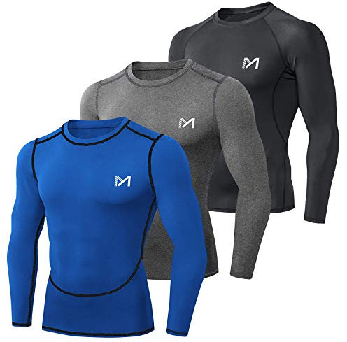 MEETYOO Herren U6t Shirt, Schwarz + Blau + Grau, S EU