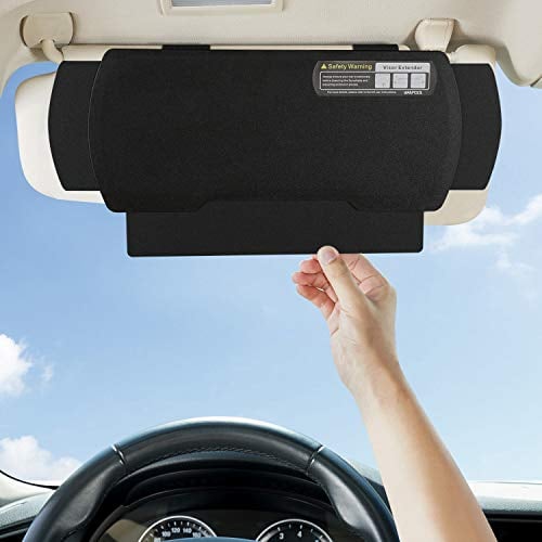 WANPOOL - Extensor para Visera Parasol de Coche, persiana, Protector Solar antirreflejante para Conductor o Pasajero del Asiento Delantero, 1 Unidad, Negro