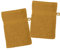 Stof - Lot de 2 Gants de Toilette - Taille 15x21 cm - 100% Coton Bio - Couleur Curry - Modèle Lagune - Linge de Bain - Doux et de Bonne qualité - Certifié Oeko Tex