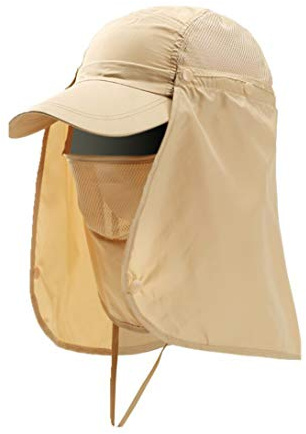 Casquette Baseball Homme Femme Chapeau de Soleil Intégrale Anti-UV Protéger Cou Visage 3 en 1 Chapeau Visière Respirant Séchage Rapide Cap de Sport Plage Voyage Randonnée Chasse Vélo
