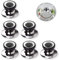 Qanye 6 Pièces Boutons Couvercle, Boutons Universels de Rechange, Boutons Couvercle en Acier Inoxydable, avec 6 Vis et 6 Rondelles, pour Plupart Boutons de Remplacement Couvercle Pot