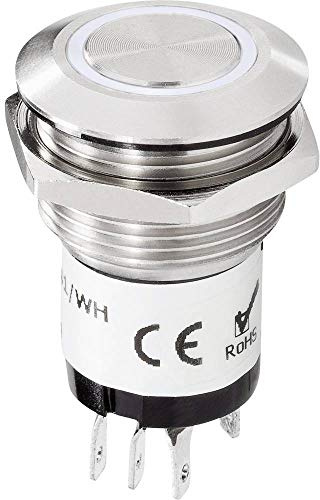 Renkforce RF-4707814 Klingeltaster 1fach Edelstahl, Weiß 24 V DC/ 2 A, 24 V AC/ 1 A