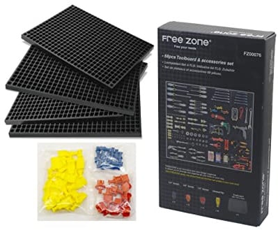 Free Zone Lot de 68 outils pour panneau perforé Noir
