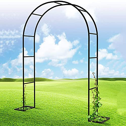 UIBAO Arche Jardin Mariage,Tuteur Plante Grimpante,Rosier Grimpant Arche,Pergola Fer Forge,pour Tous Types De Plantes Grimpantes Mariage Décoration,Black-370×25 * 220cm/146×9.8×87in