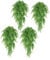 ARIATI 4 Pack Artificial Hanging Fern Plants, Artificial Trailing Plants, Fake Leaves Wall Decoration for Indoor Outdoor, Wedding Balcony Courtyard Basket Hanging Rattan Decoration