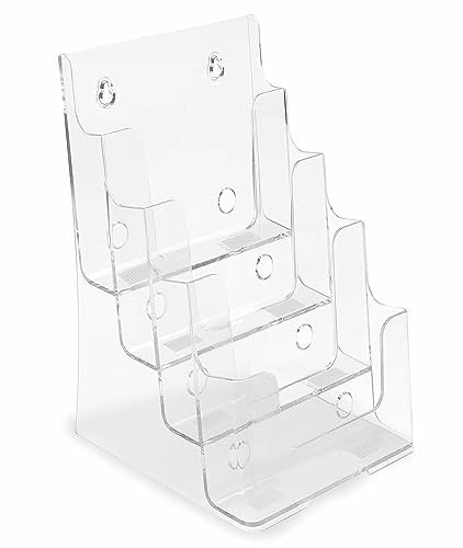 TUKA-i-AKUT 8pcs Prospektständer 4 Etagen A5 Hoch, Acryl Flyerhalter Tischaufsteller oder zum Wand Aufhängen, Katalogständer Broschürenhalter Werbung Menüs Prospeketen Katalogen Preiskarten, TKD8632