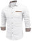 COOFANDY Men Shirts Long Sleeve Denim Formal Dress Shirt Non Iron Checked Business Casual Shirts for Men Western Cowboy Style Regular Fit AA-White1 XL