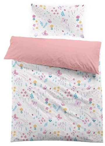 MUSOLEI Housse de Couette 120x150 Enfant Fille Parure de Lit 90x190 Enfant Fille 1 Personne Fleurs Fleurie Rose 3D Imprimé avec Taie d'oreiller 40x 60 Cadeau Fête