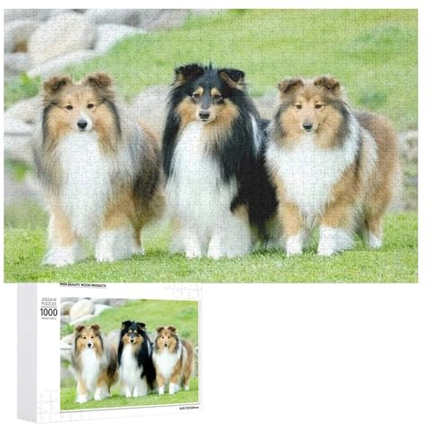 1000 Stück Puzzle Schäferhund Poster Erwachsene Kinder Spielzeug Lernspiel 75x50 Holz