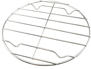 Cabilock Grille à Viande en Acier Inoxydable Ronde 20 Cm pour Barbecue Grille à Poisson Pizza Résistante Lave-Vaisselle pour Steaks Légumes Et Fruits De Mer