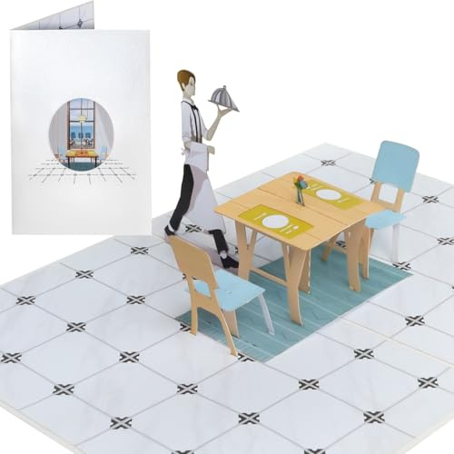 Sweetpopup® Pop Up Karte Restaurant - 3D Gutscheinkarte für Genießer | Restaurant Geschenk aus Metallic-Papier - für Dinner, Geburtstag, Gutschein oder Geldgeschenk