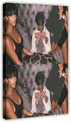 SinBii Playboi Poster Carti Album Cover Leinwand Poster Wandkunst Dekor Druck Bild Gemälde für Wohnzimmer Schlafzimmer Dekoration Rahmenstil 60 x 90 cm