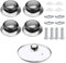 Gunwon 4 Pcs Pot Lid Knobs,Stainless Steel Replacement Pan Lid Knobs,Heat-Resistant Cooking Pot Pan Lids Button Cover Pan Parts Set With Screws and Gaskets Frying Pan Saucepan Lid Cover Handles Knobs