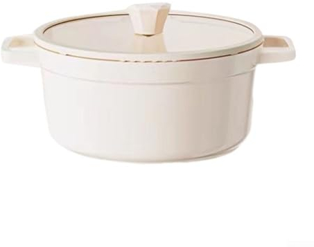 DoubleEar Faitout à micro-pression domestique en céramique de qualité alimentaire pour cuisinière à gaz à induction 24 x 24 x 11 cm (blanc)
