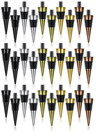 Rordigo 30 Pieces Blank Bottle Stopper with Threaded Post Metal Wine Stopper Inserts Set Hardware for Wood Turning DIY Project Easy Install