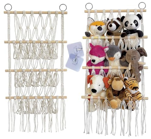 Stofftier Aufbewahrung,Kuscheltier Netz,Spielzeug Hängematte, 1 Stück Kuscheltier Aufbewahrung Netz,Kinderzimmer HäNgend Spielzeug Organizer für Kuscheltiere Teddy Eckspielzeug Schlafzimmer Deko.