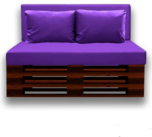Kosiproducts Pallet Seating Pads & Back Cushions Water Resistant Soft Polyester (Cushion 56x45, Purple)