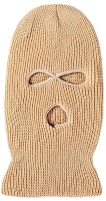 BrightGlow 3-Loch-Vollmasken-Skimaske Warme Ski Gestrickte Sturmhaube Atmungsaktiv Winddicht Skimaske Winter-Sturmhaube Motorradmaske Fahrrad Gesichtsmaske für Herren und Damen