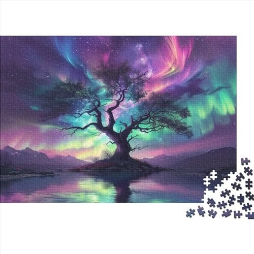 NQHXLRUDC Northern Lights 1000pcs Jigsaw Puzzle, 75x50cm, Cardboard, Intermediate, 1000 Pieces, 1 Set, 1000 Items, 1000 Content, 1 Gram, 12-99 Years, Tabletop, Scenic