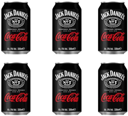 Jack Daniels Tennessee Whisky & Coke Premix Cans | JD with Coke mix | 330ML | Pack of 6