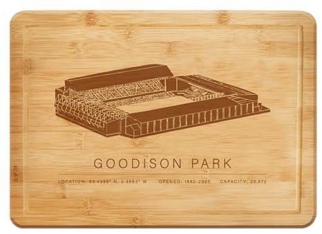 You Personalise Football Stadium Personalised Bamboo Chopping Board | Personalised engraved bamboo board for chopping, serving or display; a practical gift for weddings, new homes