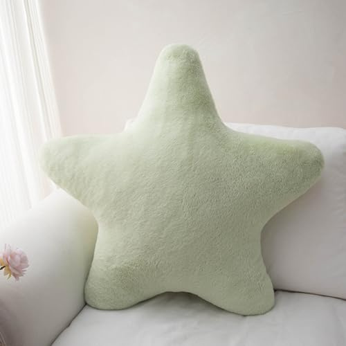 Ueiwffzo Stern Kissen Seestern Kissen Deko Kissen, 40cm Kreativ Kuschelkissen Flauschiges Plüschkissen Zierkissen Kissen Seesternkissen Pillow Sofakissen für Wohnzimmer Schlafzimmer (Grün)