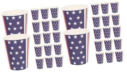 PRETYZOOM 2 Ensembles Gobelets En Papier Pour Fournitures De Fête De La Fête De L'indépendance Américaine (gobelets En Papier Pièces) Faire La Fête Mini Tasses Tasse À Café Pièces * 2