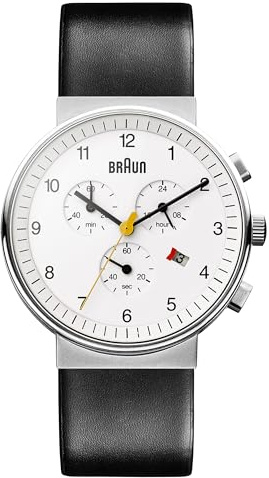 Braun Men's Quartz Chronograph Watch with Leather Strap