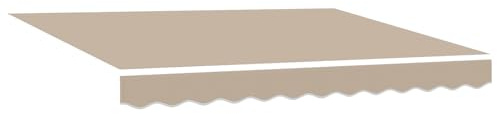 vidaXL Markisenersatzstoff Beige 235 x 195 cm Polyester, Moderner, rechteckiger Markisenstoff, wetterfest, UV-Schutz, wasserabweisend, pflegeleicht, ideal für draußen