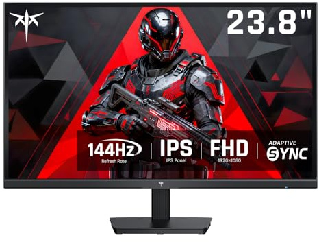 KTC Monitor de ordenador, 61 cm (24 pulgadas), FHD 144 Hz, monitor para juegos de oficina, IPS, sincronización adaptativa, conexión HDMI y DP, relación de contraste 1500:1, filtro de luz azul