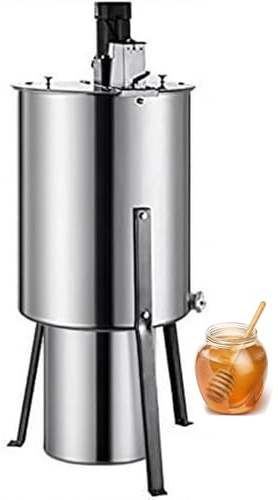 Electric Honey E-xtractor - Stainless Steel 3 Frames Honey Spinner 140W with Lid for Beekeeping Honeycomb Extraction Equipment - Efficient Centrifuge