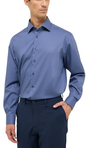 ETERNA Herren Hemd Modern Fit | Langarm | Denim | Popeline | 100% Baumwolle | Kentkragen Gr. 42