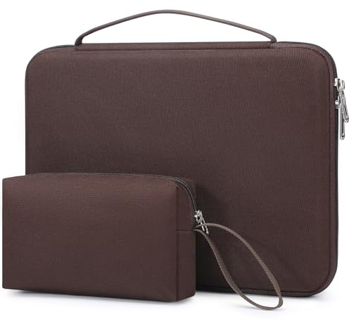 HYZUO 17-17.3 Inch Hard Shell Laptop Case Sleeve, Coffee Brown | for 17 17.3 HP/Dell/ASUS/Acer/Lenovo/LG/Toshiba/MSI Gaming Laptop/Razer Blade 17/18, Notebook Protective Cover Men Women