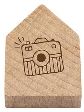 Magnetisches Holzhaus Kamera: Magnet mit hochwertiger Gravur aus Holz für Magentwand oder Kühlschrank, als Geschenk oder Deko für Notizen, Fotos oder Termine (Wood-Art)