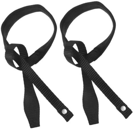 TOPBATHY 2 Stück Verstellbare Skistock Handschlaufen aus Nylon für Stabilen Halt und Sicheren Griff Beim Trekking und Wandern in Schwarz