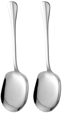 NESTINGHO 2pcs Large Serving Spoons Set Stainless Steel with Square Head and Long Handle for Buffet and Cooking Versatile Use Large Capacity Dishwasher Safe
