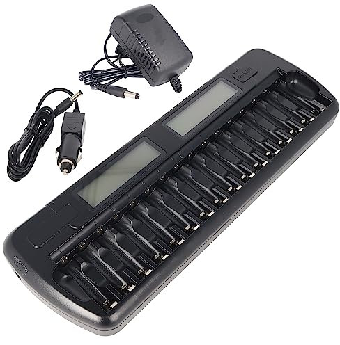 Chargeur rapide 16 prises pour 1 à 16 piles NiMH AA, AAA