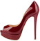 EDEFS Damen Pumps High Heels Plateau Schuhe Peep Toe Party Hochzeitschuhe Bordeaux Größe EU45