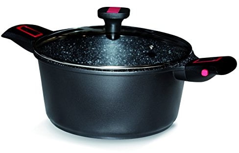Baumalu 383606 Faitout avec Couvercle 28 cm Granit Pro, Aluminium forgé, Noir 32 x 30 x 14,5 cm