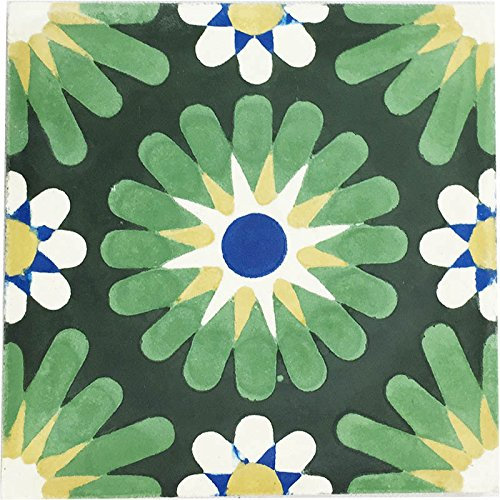 ARTIGIANATO VULCANO Mattonella Marocchina Quadrato 20x20 cm Cemento Non Lucidato Staccare e Attaccare 25 PZ