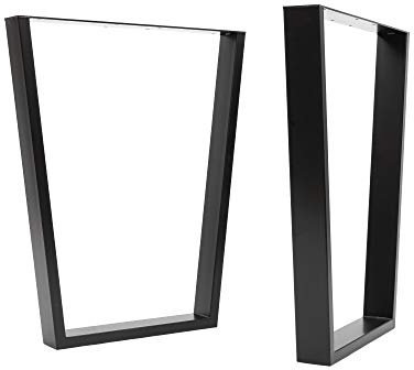 [HLC] Lot 2 pieds de table à cadre V industriels vis GRATUITES, guide de montage et protections de sol - 40 cm à 71 cm, 3 finitions [Table, Noir]