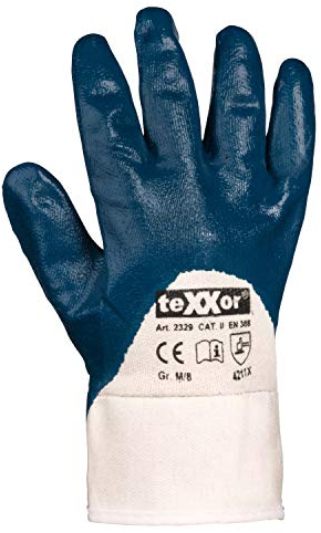 (144 Paar) teXXor Handschuhe Nitril-Handschuhe STULPE 144 x beige/blau 9